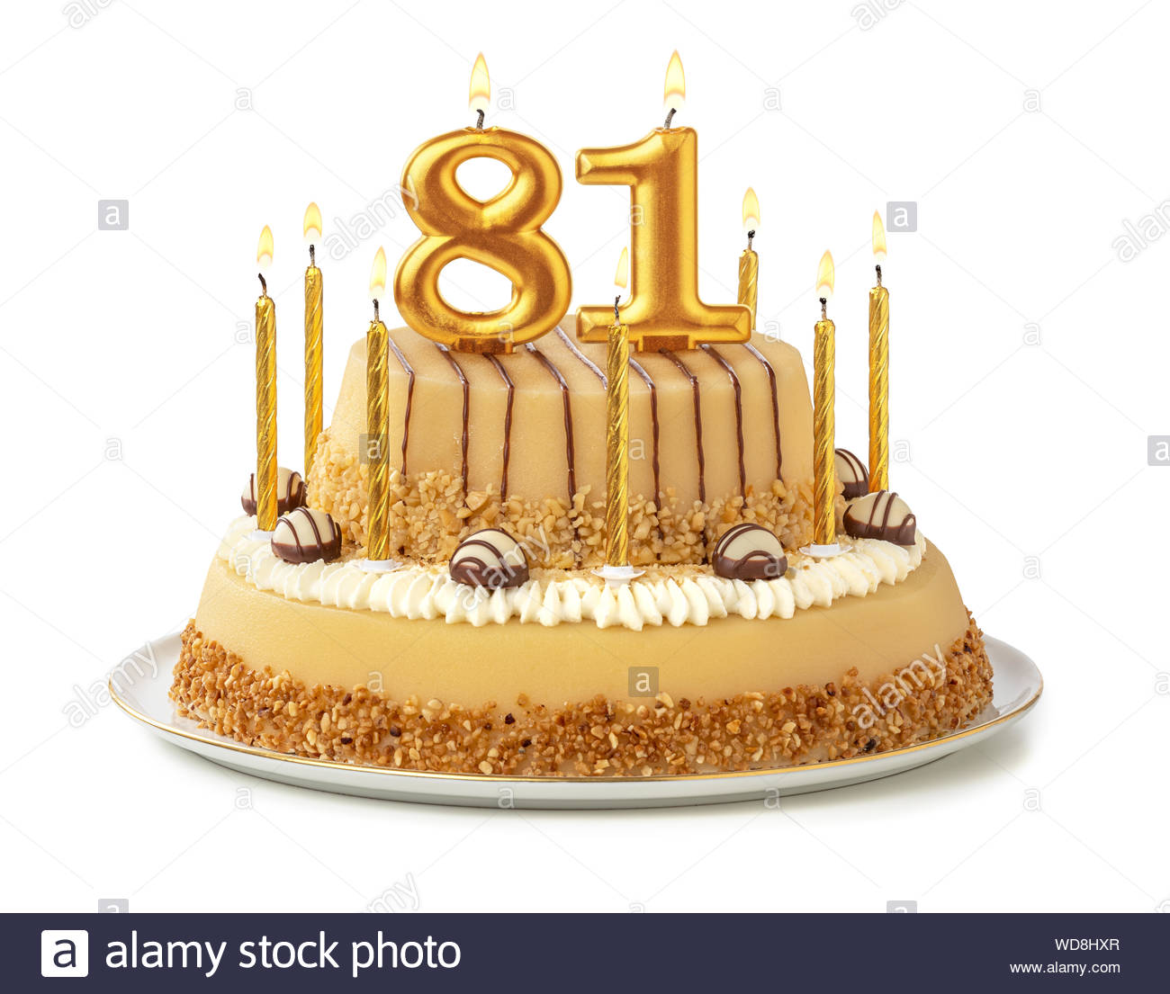 festive-cake-with-golden-candles-number-81-WD8HXR.jpg