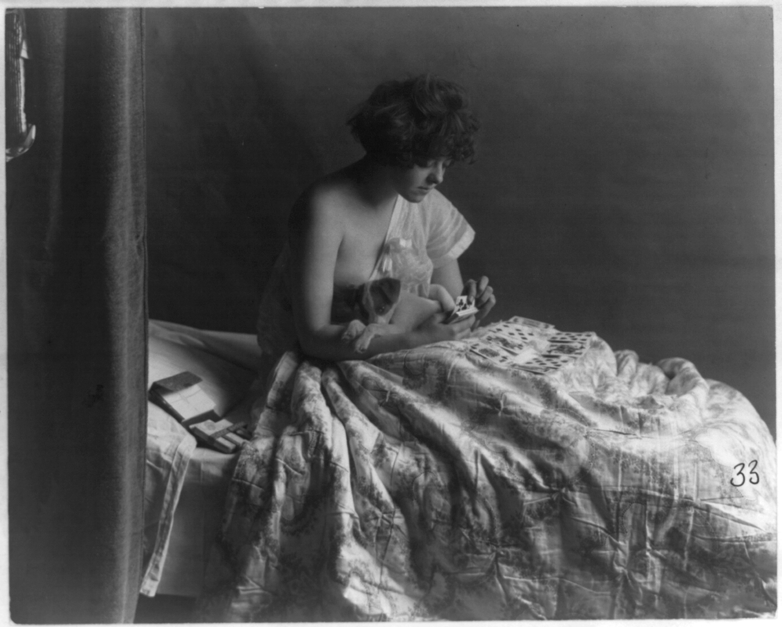 The_Family_Pet_(woman_with_small_dog_playing_solitaire_1913).png