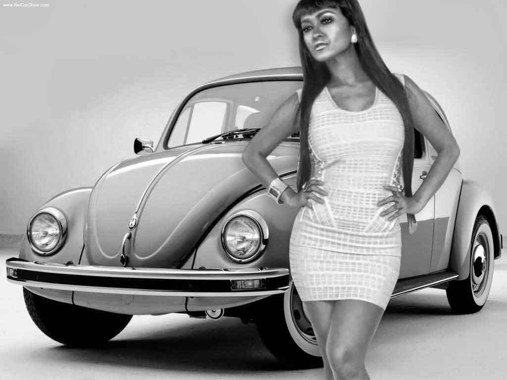 VW Classic Car And Sexy Girl Wallpaper .jpg